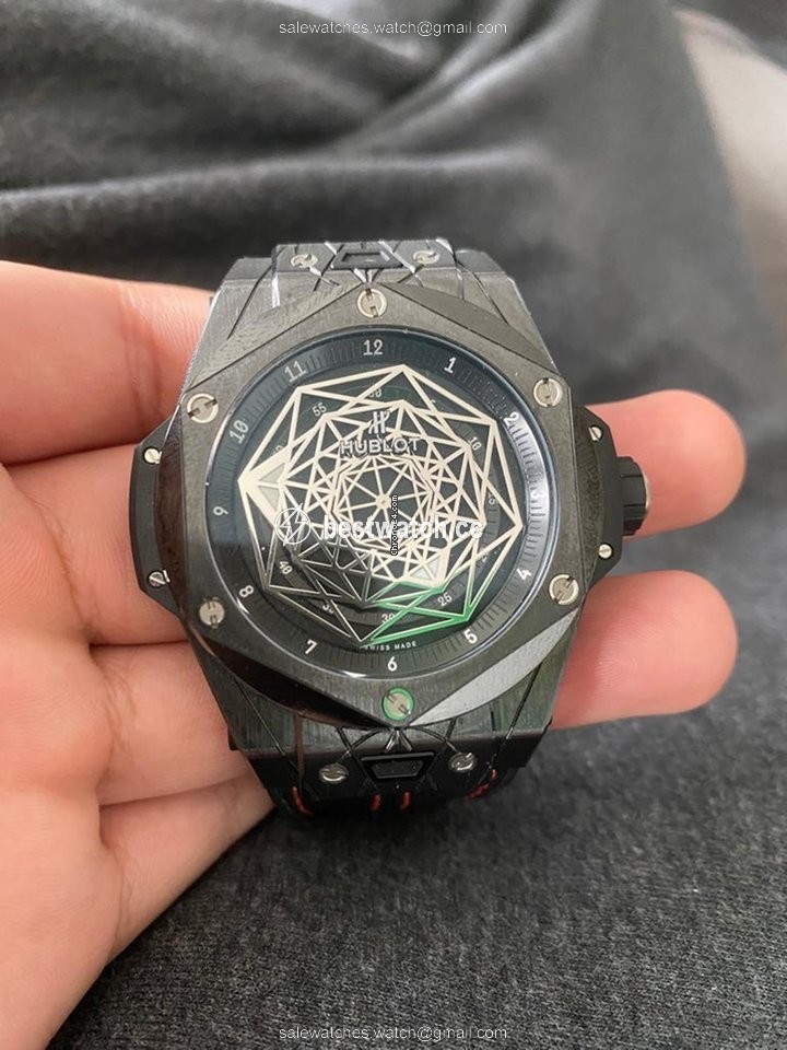 IMG_9085 Hublot Big Bang Sang Bleu Mens watch Unisex Automatic Ceramic 415.CX.1112.VR.MXM18 Replica 2