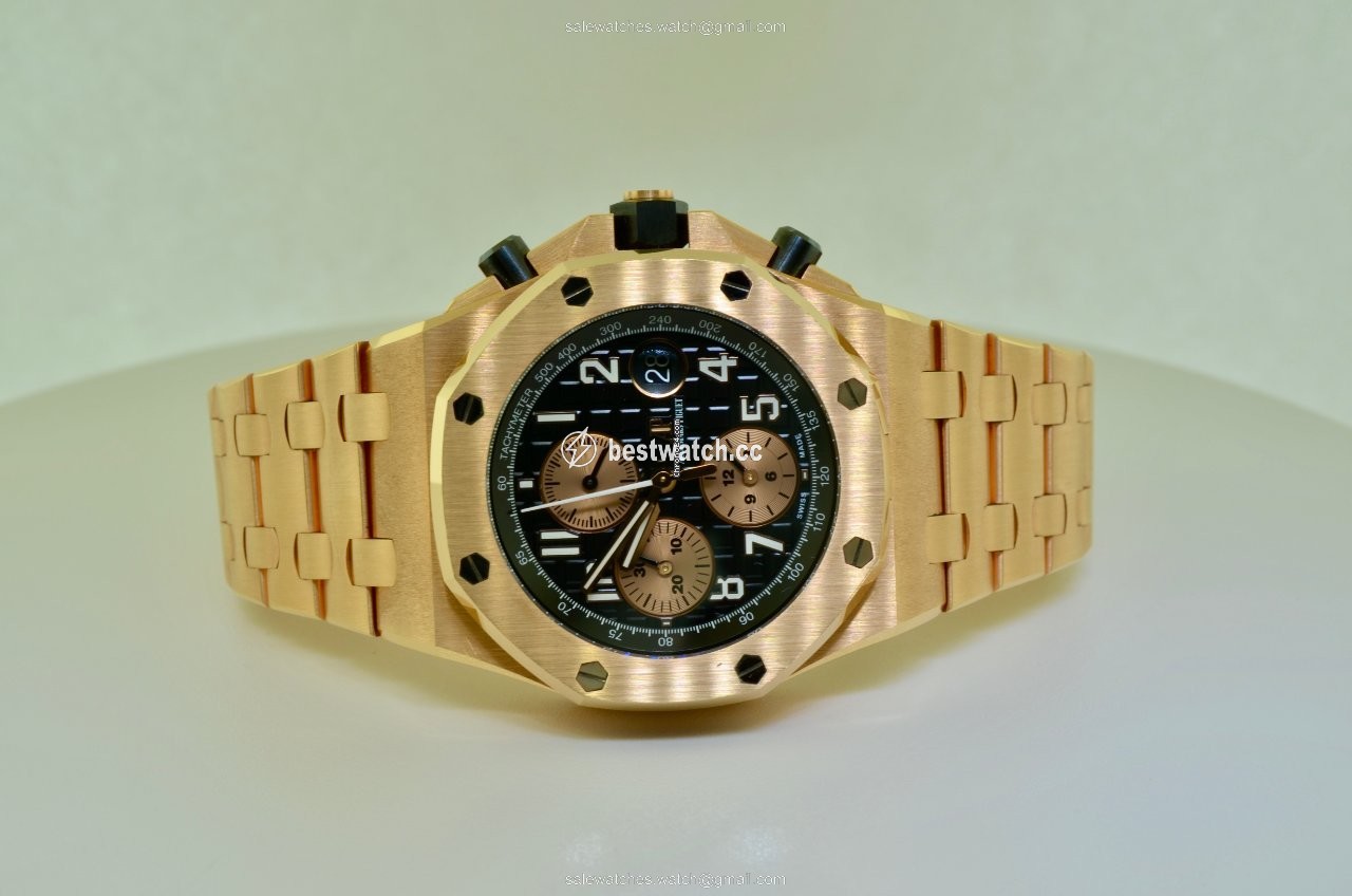 IMG_9085 Audemars Piguet Royal Oak Offshore Chronograph Mens watch Unisex Automatic Rose gold 26470OR.OO.1000OR.03 Replica 2