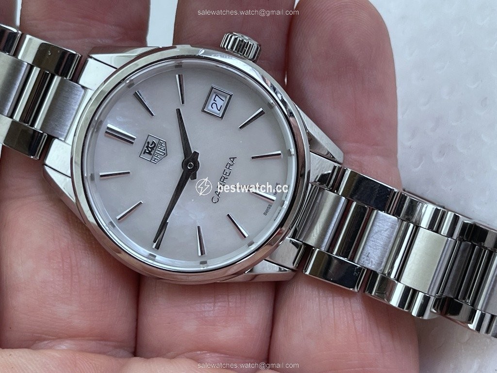 TAG Heuer Carrera Lady Womens watch Quartz Steel TAG Heuer Carrera Quartz White Mother of Pearl Dial Steel Womens Watch WAR1311.BA0778 Replica 2