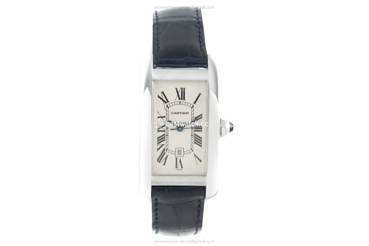 Cartier Tank Americaine Mens watch Unisex Automatic White gold 1726 Replica 2