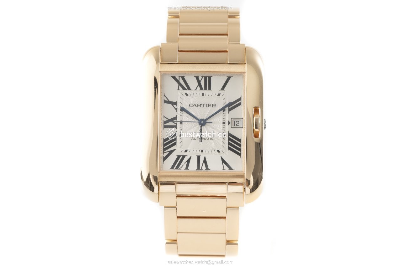 IMG_9085 Cartier Tank Anglaise Mens watch Unisex Automatic Red gold 3504 Replica 2