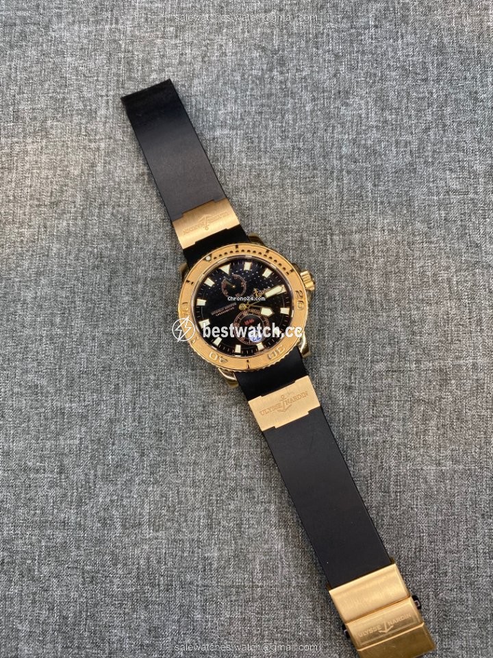 IMG_9085 Ulysse Nardin Maxi Marine Diver Mens watch Unisex Automatic Rose gold 266-33-3A 92 Replica 2