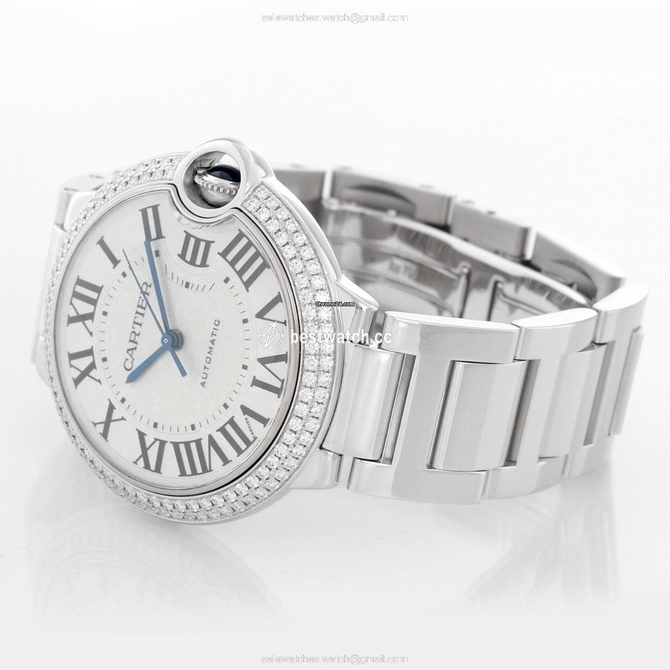 IMG_9085 Cartier Ballon Bleu 36mm Mens watch Unisex Automatic White gold WE9006Z3 3004 Replica 2