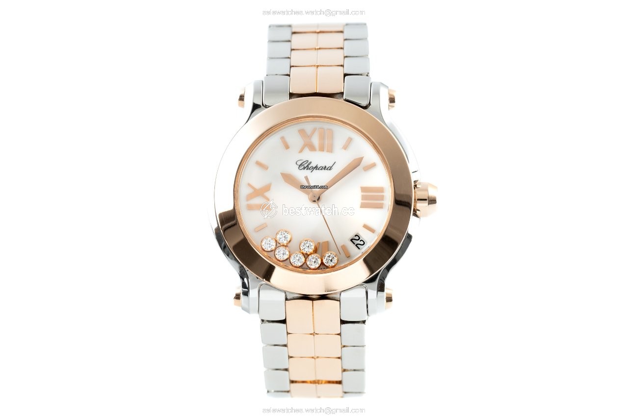 IMG_9085 Chopard Happy Sport Womens watch Quartz Gold Steel 27 8488 Replica 2