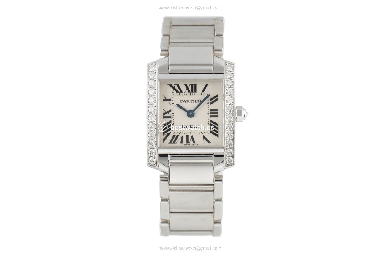 IMG_9085 Cartier Tank Francaise Womens watch Quartz White gold 2403 Replica 2