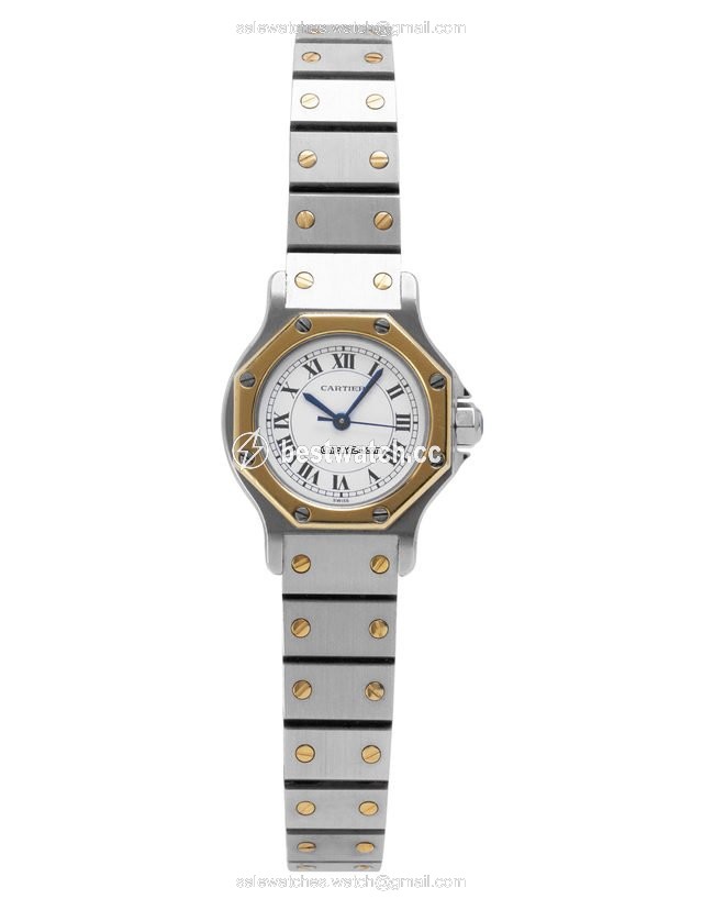 IMG_9085 Cartier Santos Mens watch Unisex Automatic Gold Steel 0907 Replica 2
