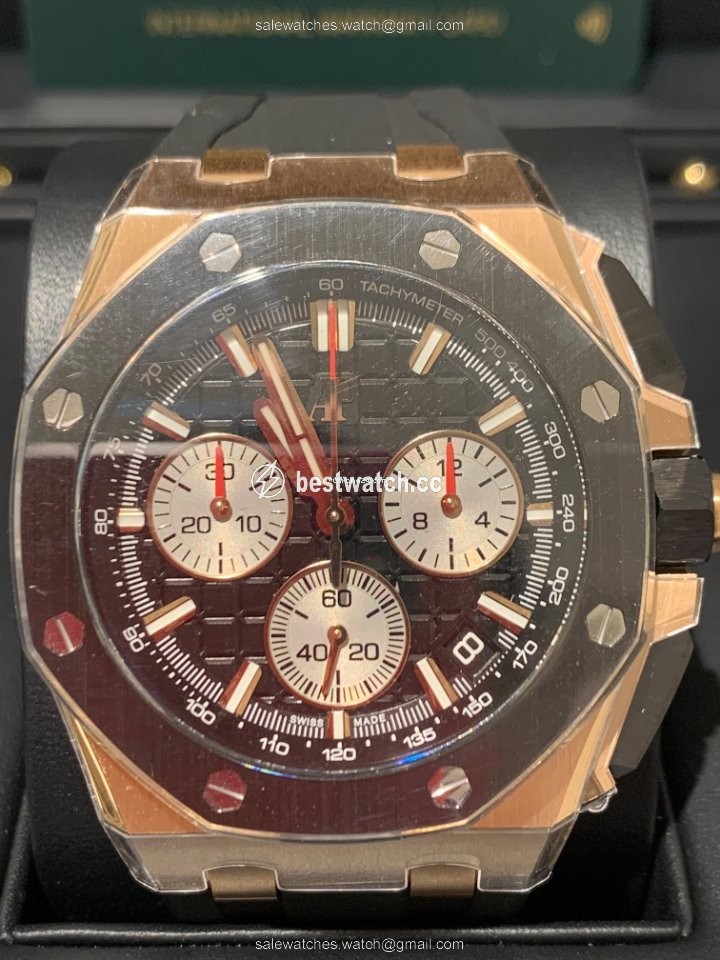 IMG_9085 Audemars Piguet Royal Oak Offshore Chronograph Mens watch Unisex Automatic Rose gold 26420RO.OO.A002CA.01 Replica 2