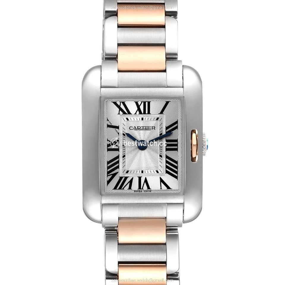 IMG_9085 Cartier Tank Anglaise Womens watch Quartz Gold Steel W5310036 Replica 2