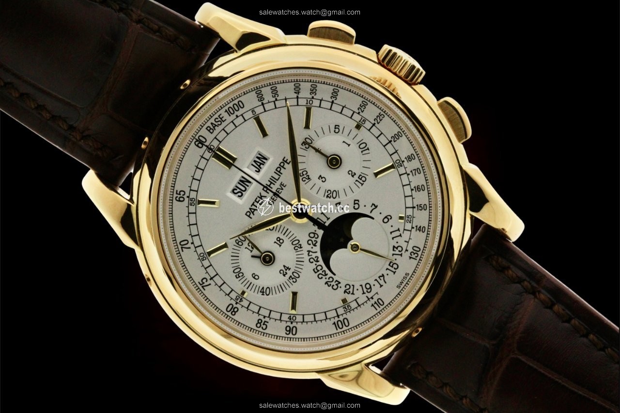 IMG_9085 Patek Philippe Perpetual Calendar Chronograph Manual winding Yellow gold 5970J-001 Replica 2