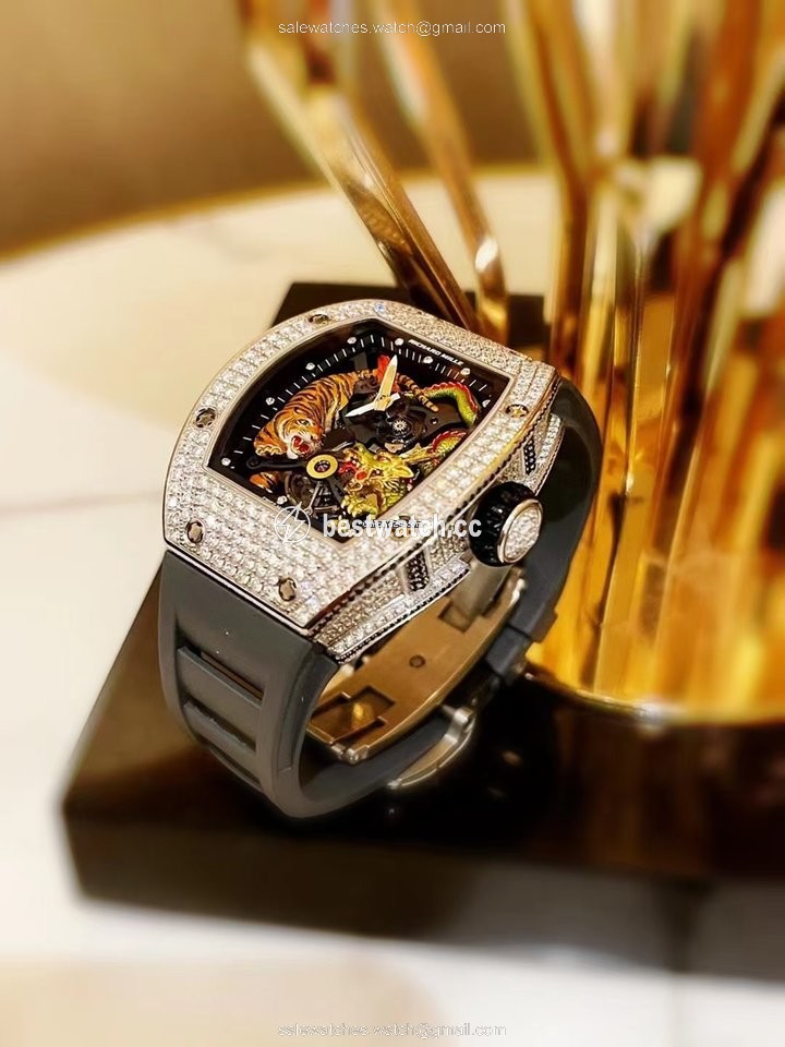 IMG_9085 Richard Mille Mens watch Unisex Automatic White gold RM 51-01 Tiger and Dragon-Michelle Yeoh Replica 2