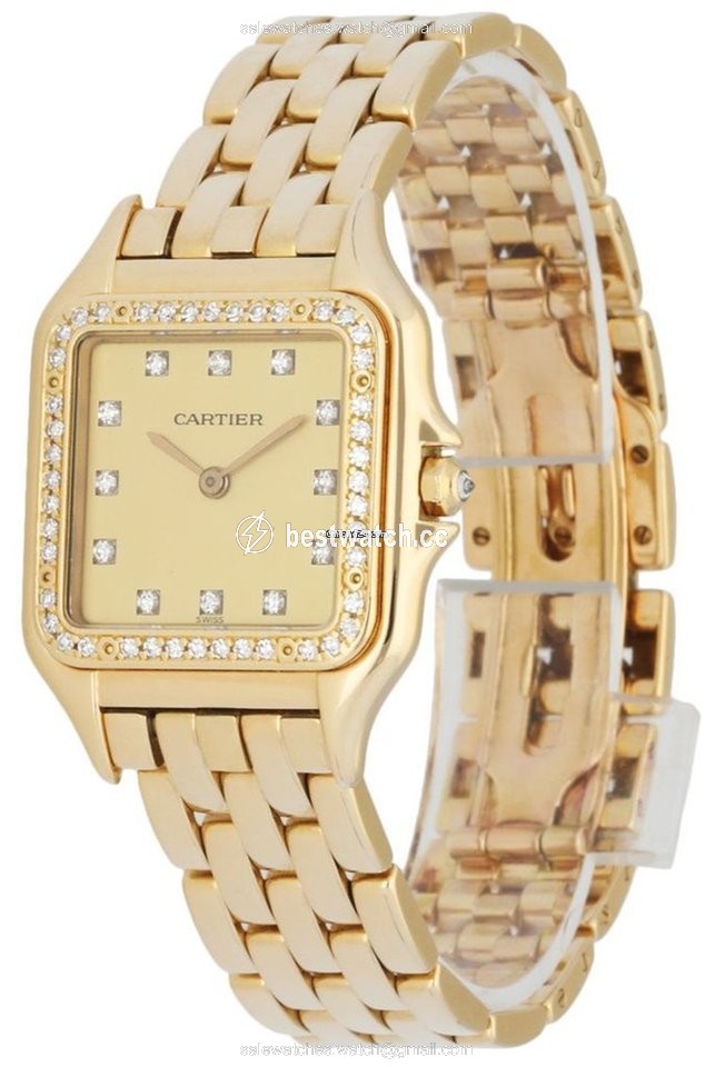 IMG_9085 Cartier Panthere Mens watch Unisex Quartz Yellow gold 883969 Replica 2