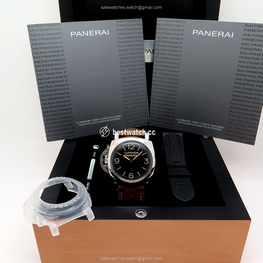 IMG_9085 Panerai Luminor 1950 Mens watch Unisex Manual winding Steel PAM 557 Replica 2