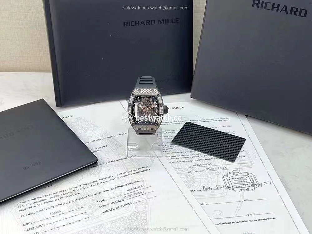 Richard Mille RM 055 Mens watch Unisex Automatic Carbon RM 055 Bubba Watson Ntpt Dark Legend Replica 2