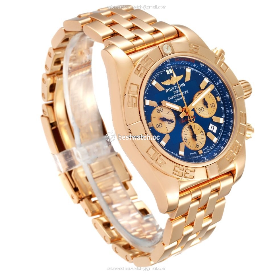 IMG_9085 Breitling Chronomat Evolution Mens watch Unisex Automatic Rose gold HB0110 Replica 2