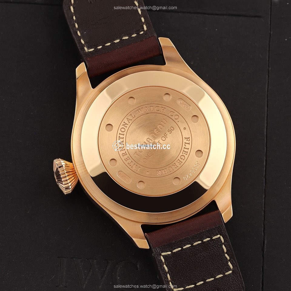 IMG_9085 IWC Big Pilot Mens watch Unisex Automatic Rose gold IW500425 Replica 2