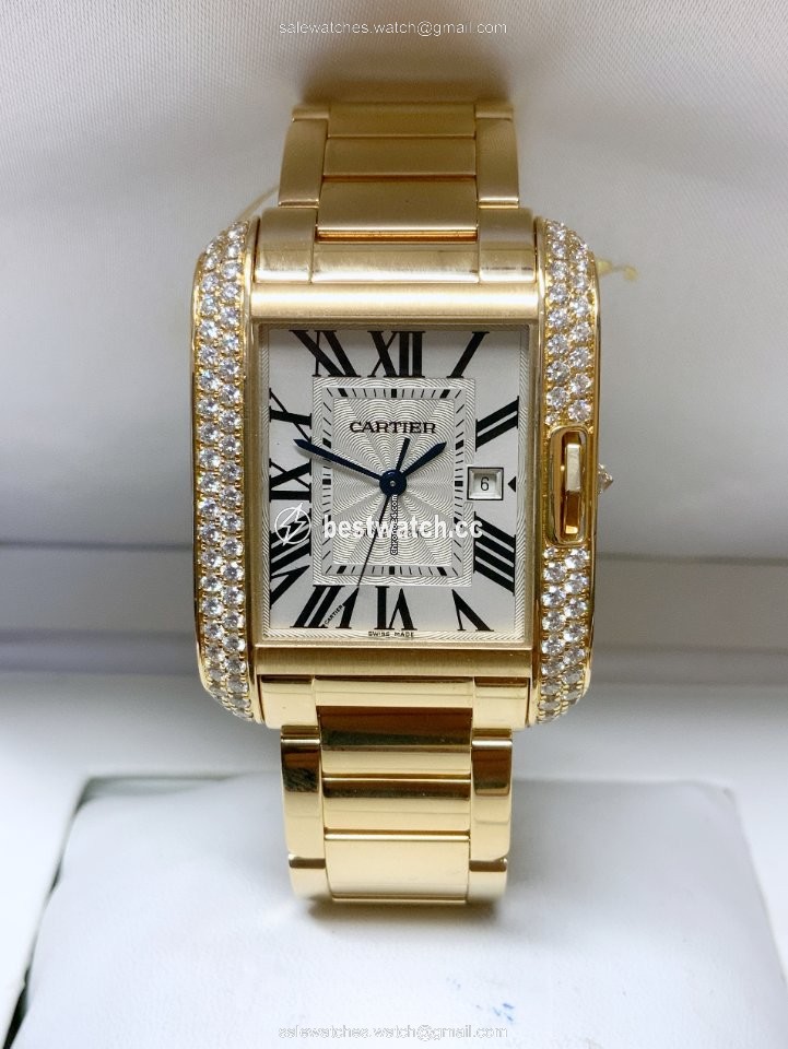 Cartier Tank Anglaise Womens watch Automatic Yellow gold wt100006 Replica 2