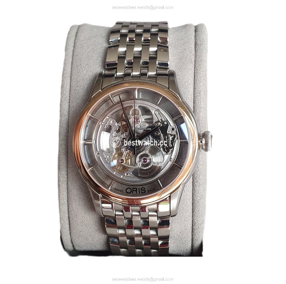 IMG_9085 Oris Artelier Translucent Skeleton Mens watch Unisex Automatic Steel 01 734 7684 6351-07 8 21 77 Replica 2