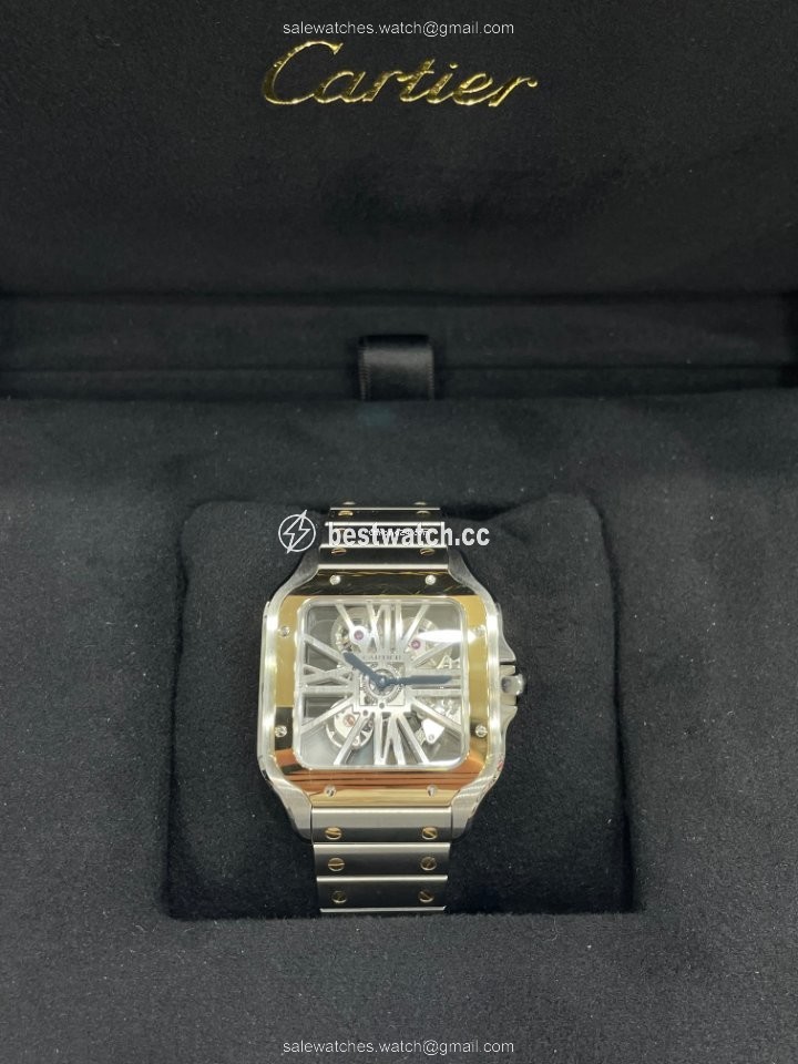 Cartier Santos Mens watch Unisex Manual winding Gold Steel WHSA0019 Replica 2
