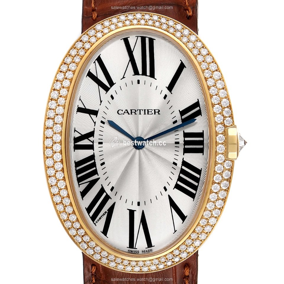 IMG_9085 Cartier Baignoire Womens watch Manual winding Rose gold WB520005 Replica 2
