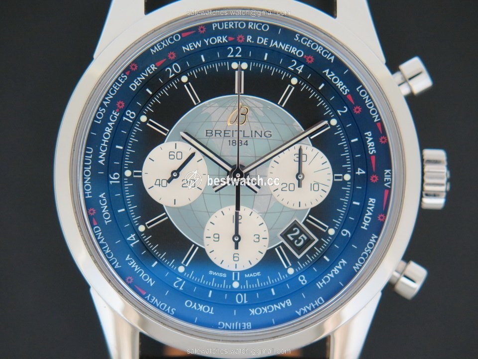 IMG_9085 Breitling Transocean Chronograph Unitime Mens watch Unisex Automatic Steel AB0510U4 Replica 2