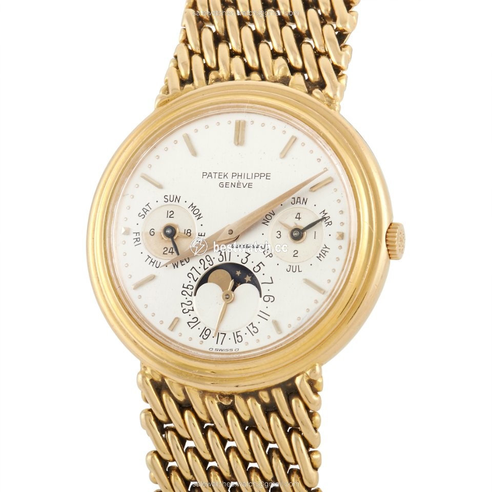 IMG_9085 Patek Philippe Perpetual Calendar Mens watch Unisex Automatic Yellow gold 3945 IJ Replica 2