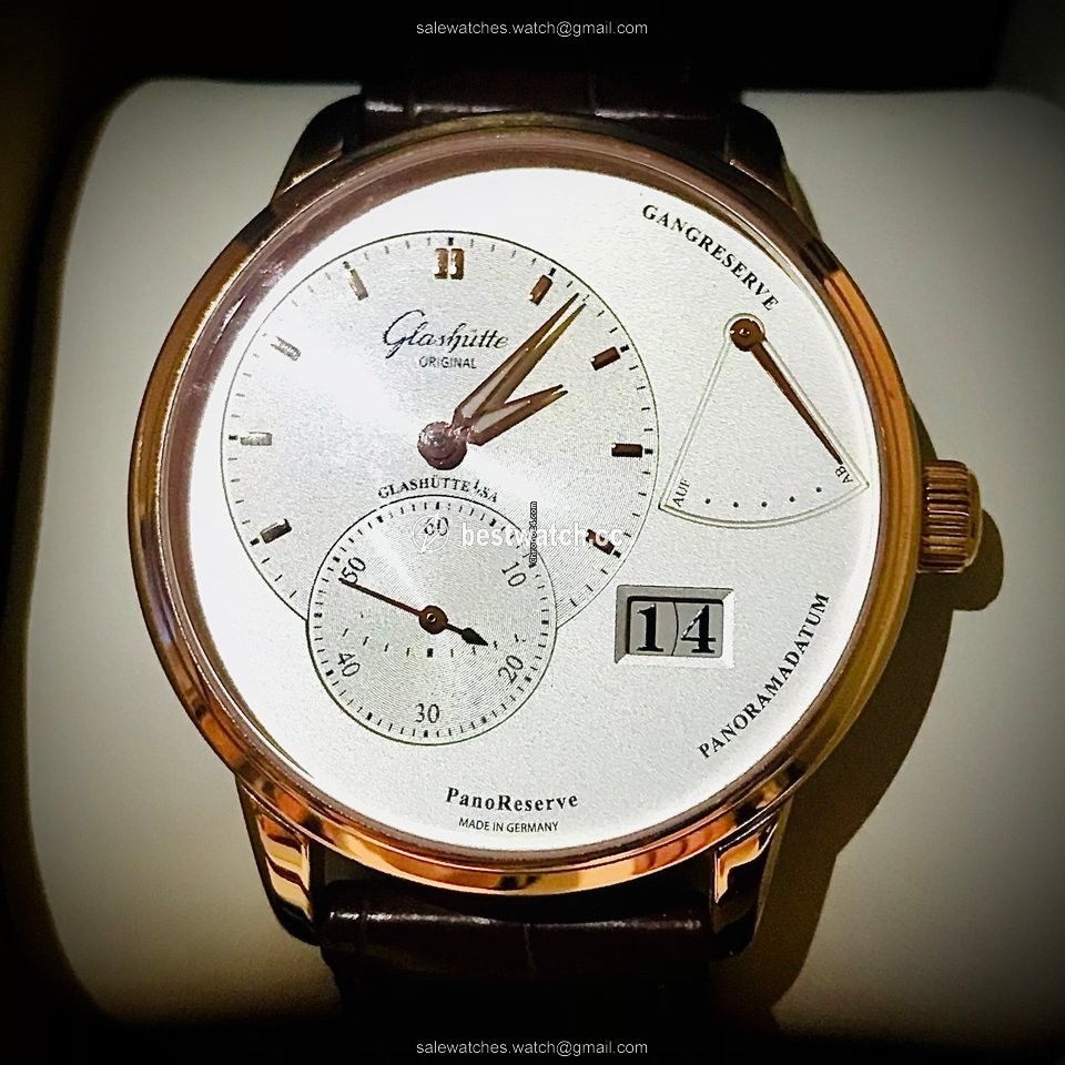 IMG_9085 Glashutte Original PanoReserve Mens watch Unisex Manual winding Rose gold 1-65-01-25-15-05 Replica 2