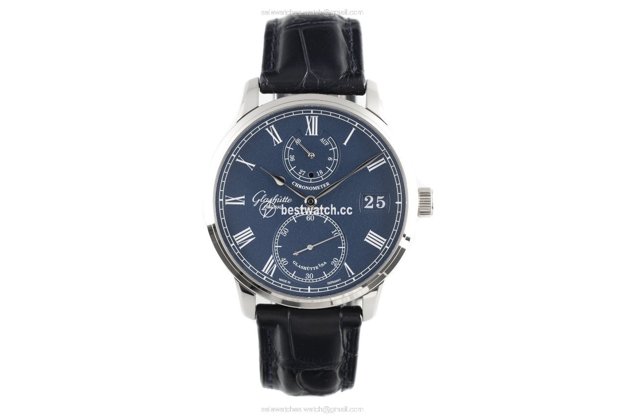 IMG_9085 Glashutte Original Senator Chronometer Mens watch Unisex Manual winding White gold 1-58-01-05-34-30 Replica 2