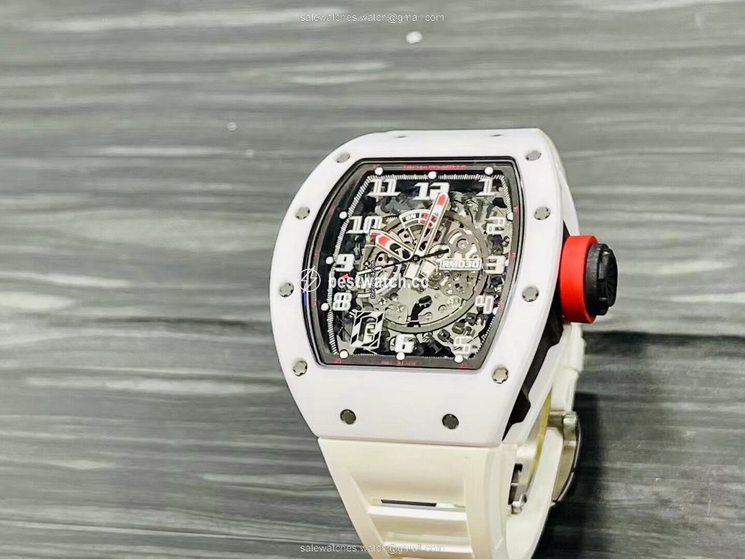 Richard Mille RM 030 Mens watch Unisex Automatic Ceramic Richard Mille Rm 030 White Replica 2