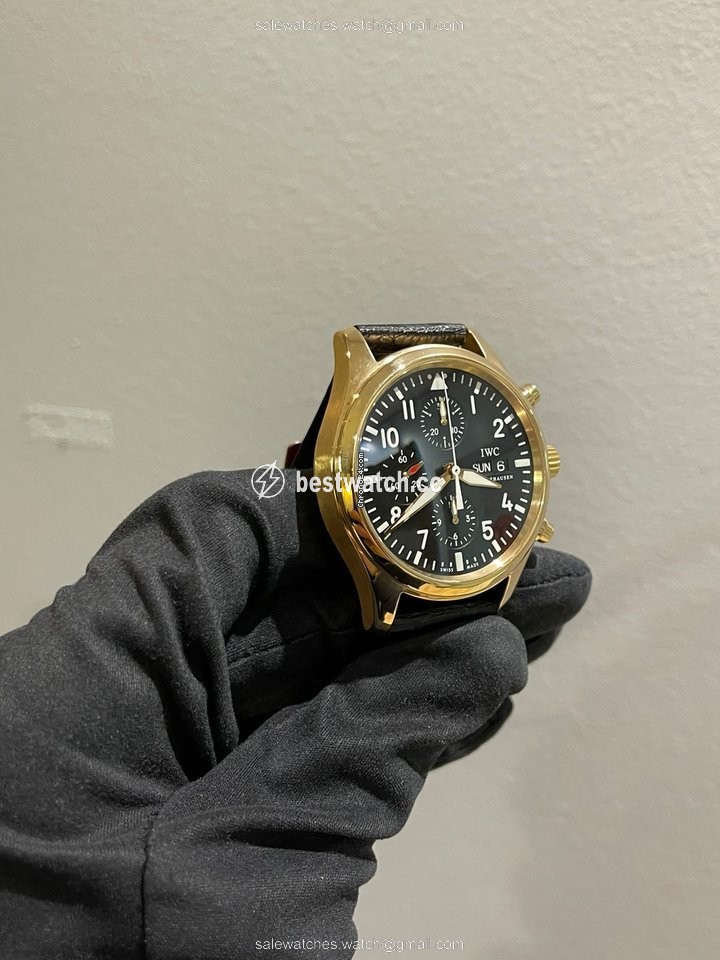 IMG_9085 IWC Pilot Chronograph Mens watch Unisex Automatic Rose gold IW371713 Replica 2