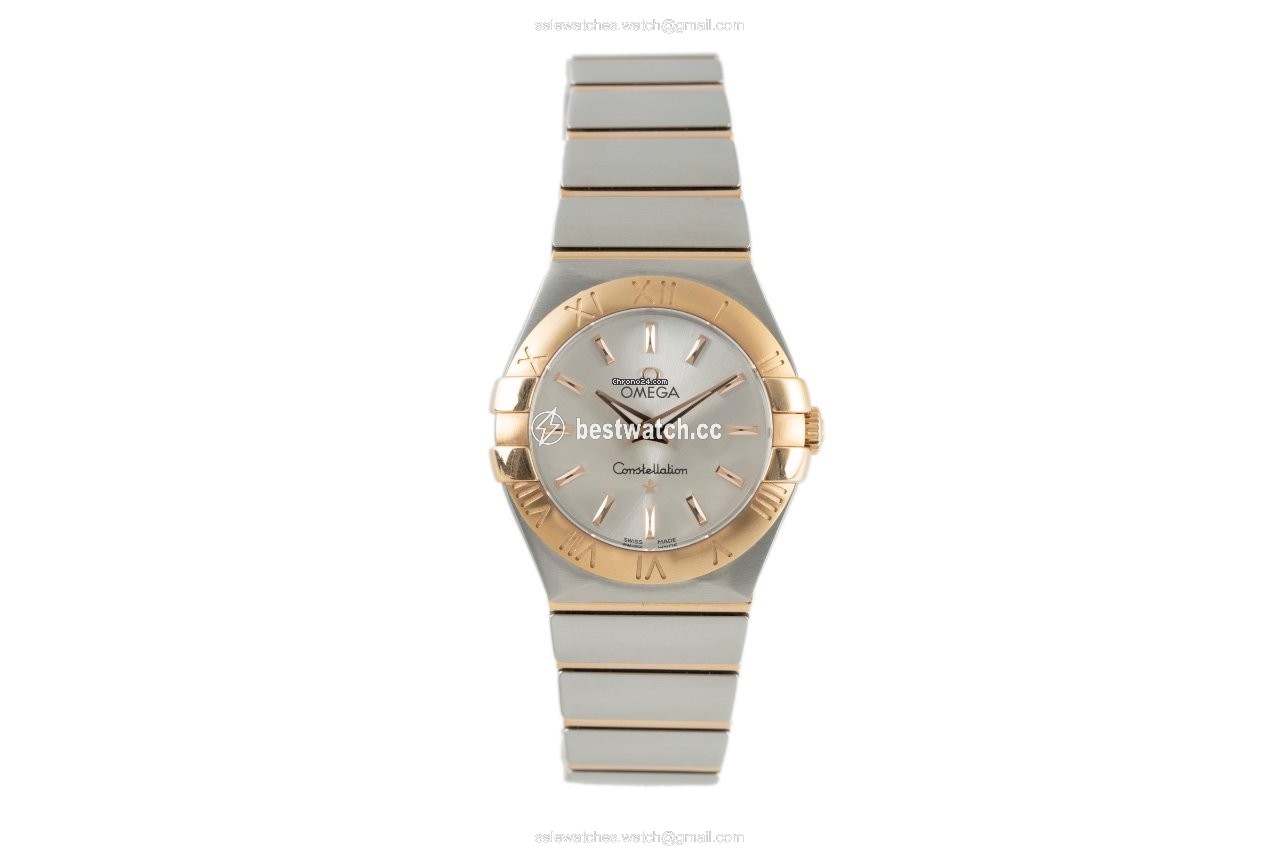 IMG_9085 Omega Constellation Quartz Womens watch Quartz Gold Steel 123.20.27.60.02.001 Replica 2