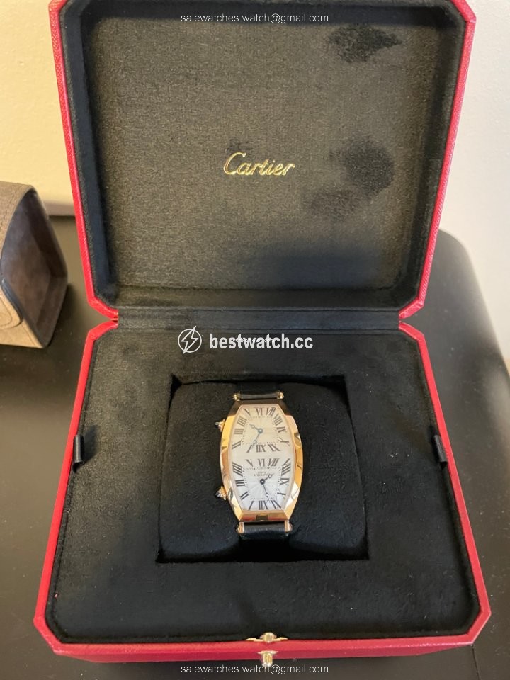 IMG_9085 Cartier Tonneau Mens watch Unisex Manual winding Rose gold Cartier 2805 CPCP Replica 2