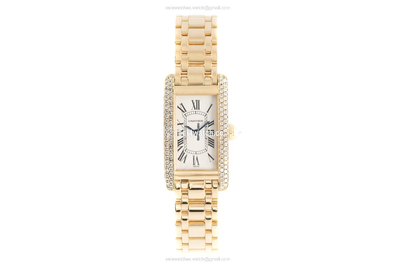 IMG_9085 Cartier Tank Americaine Womens watch Quartz Yellow gold 1711 1 Replica 2