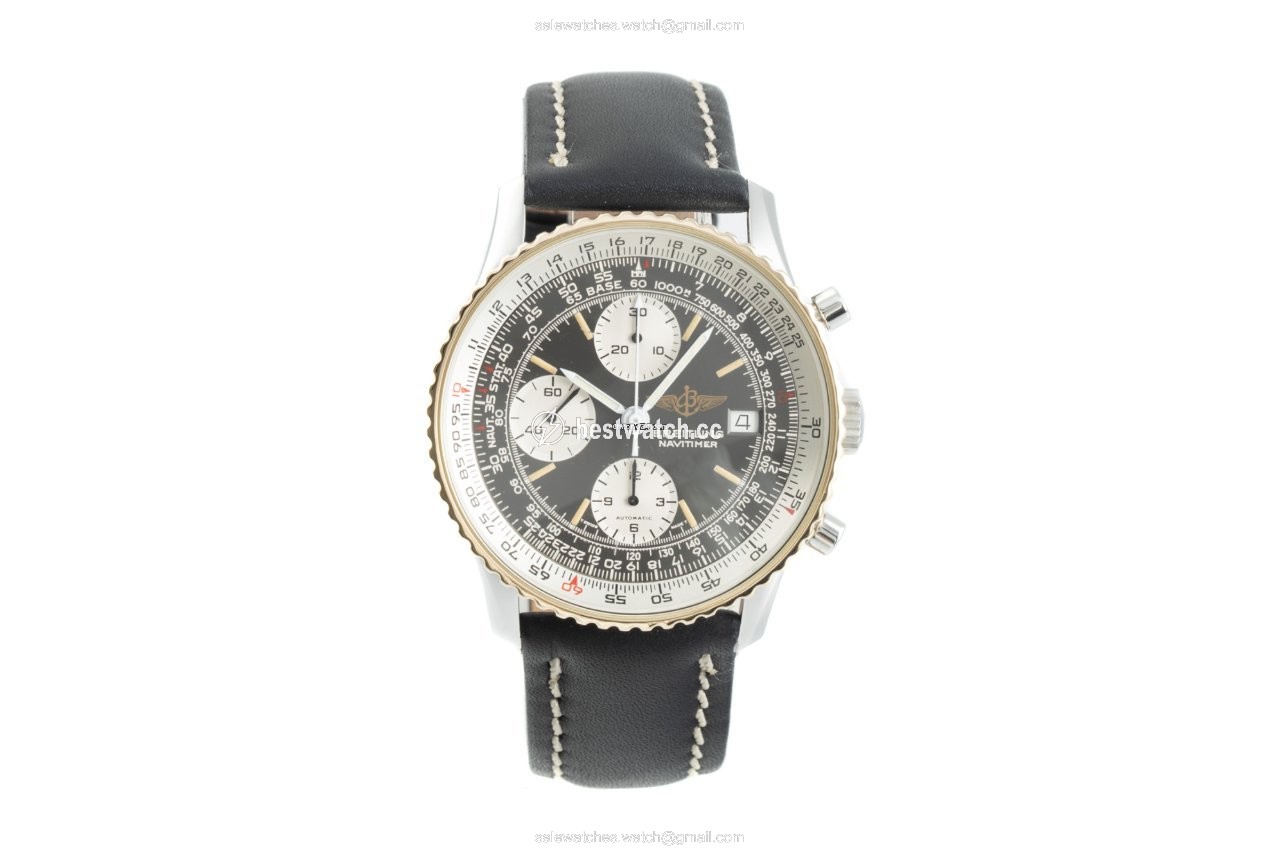 IMG_9085 Breitling Old Navitimer Mens watch Unisex Automatic Gold Steel 81610 Replica 2