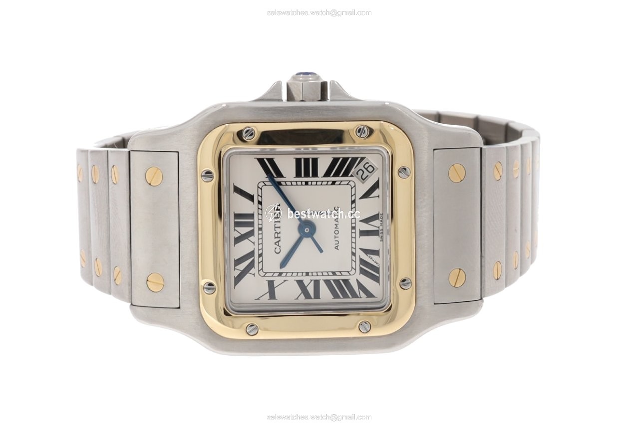 IMG_9085 Cartier Santos Galbee Mens watch Unisex Automatic Gold Steel W20099C4 Replica 2