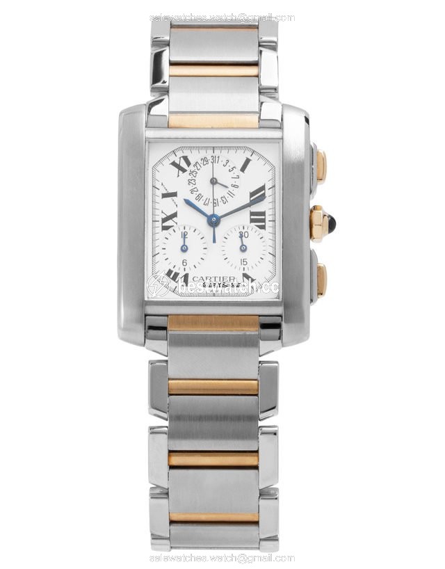 IMG_9085 Cartier Tank Francaise Mens watch Unisex Quartz Gold Steel W51004Q4 2303 Replica 2