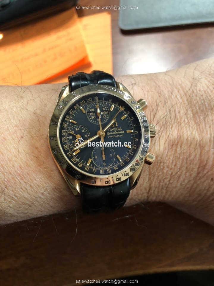 IMG_9085 Omega Speedmaster Day Date Mens watch Unisex Automatic Rose gold 1750084 Replica 2