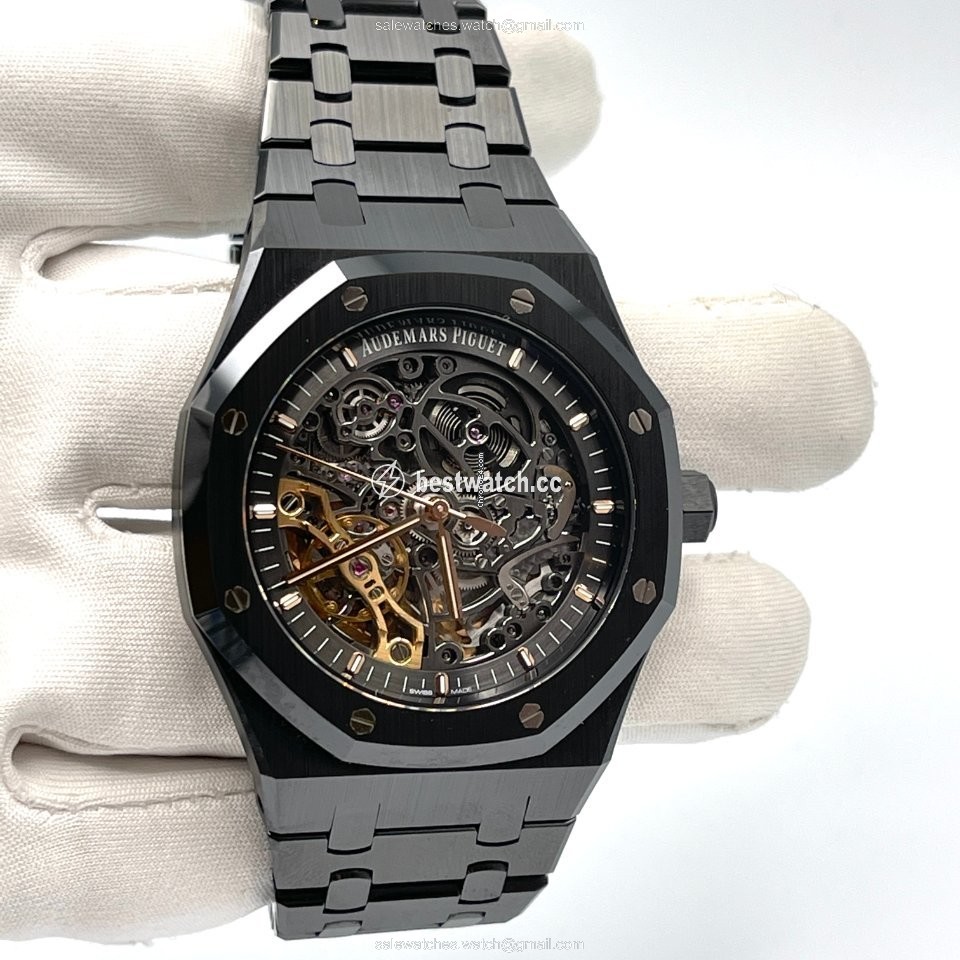 IMG_9085 Audemars Piguet Royal Oak Double Balance Wheel Openworked Mens watch Unisex Automatic Ceramic 15416CE.OO.1225CE.01 Replica 2