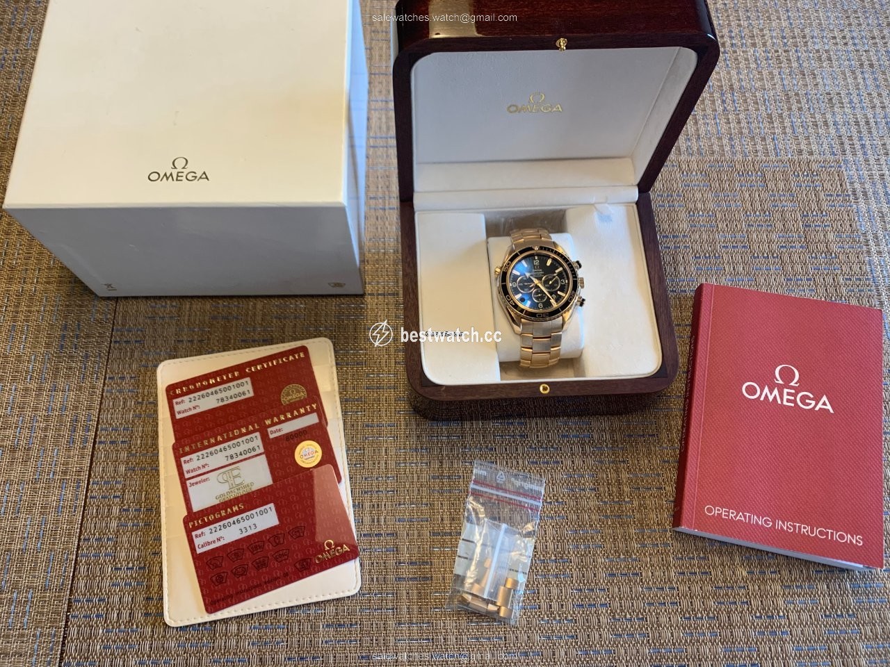 Omega Seamaster Planet Ocean Chronograph Mens watch Unisex Automatic Rose gold 222.60.46.50.01.001 Replica 2