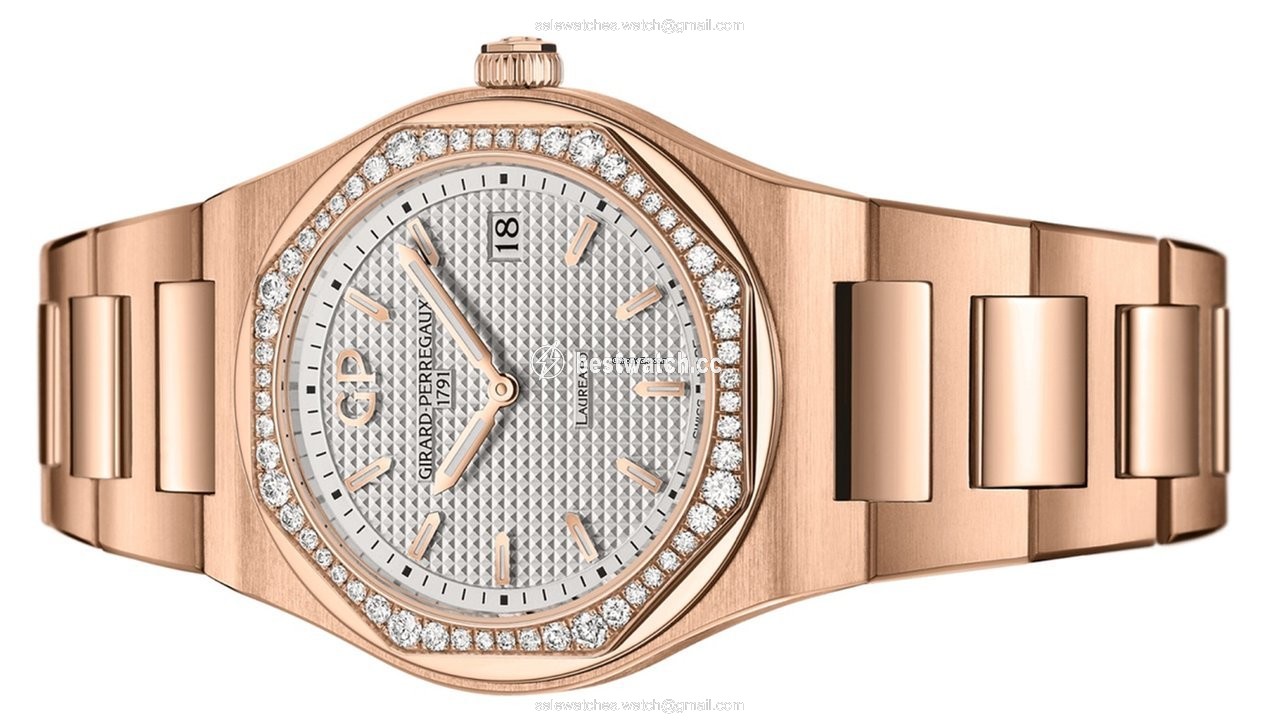 IMG_9085 Girard Perregaux Laureato Womens watch Quartz Rose gold 80189D52A132-52A Replica 2