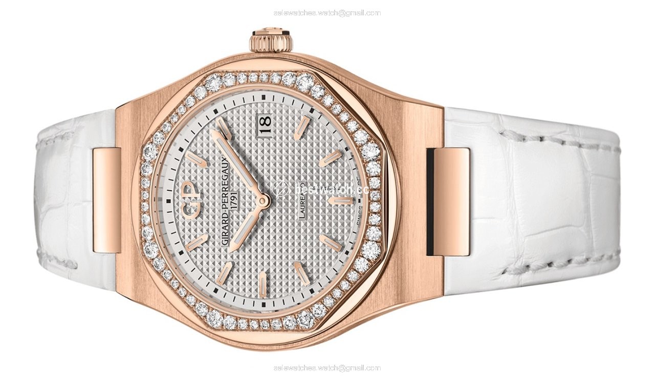 Girard Perregaux Laureato Womens watch Quartz Rose gold 80189D52A132-CB6A Replica 2