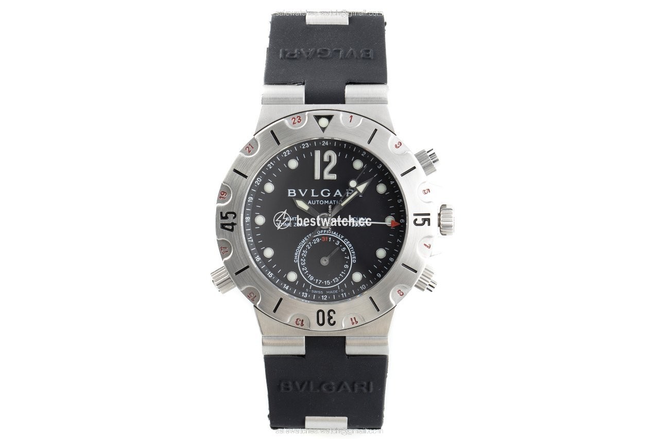 IMG_9085 Bulgari Diagono Mens watch Unisex Automatic Steel SD 38S GMT Replica 2
