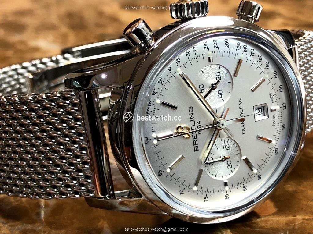 IMG_9085 Breitling Transocean Chronograph 38 Mens watch Unisex Automatic Steel A4131012 G757 Replica 2