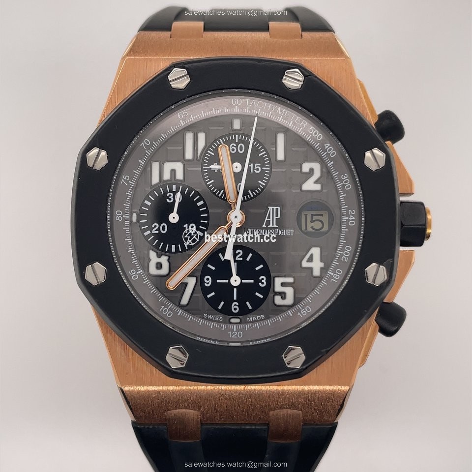 IMG_9085 Audemars Piguet Royal Oak Offshore Chronograph Mens watch Unisex Automatic Rose gold 26178OK.OO.D002CA.01 Replica 2