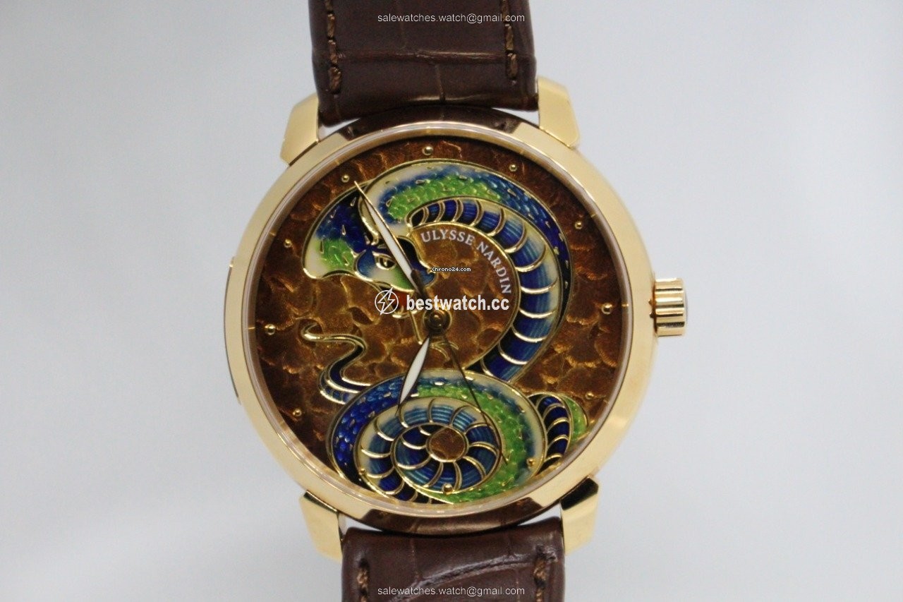 IMG_9085 Ulysse Nardin Classico Mens watch Unisex Automatic Rose gold 8156 111 2 SNAKE Replica 2
