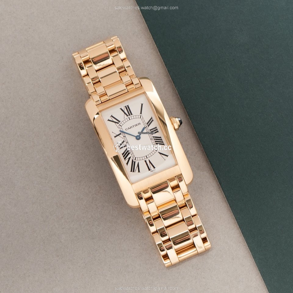 Cartier Tank Americaine Mens watch Unisex Manual winding Yellow gold 1735 Replica 2