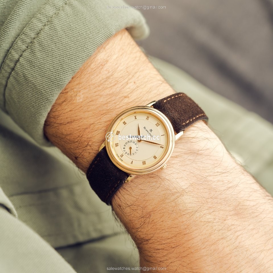 IMG_9085 Blancpain Villeret Mens watch Unisex Manual winding Rose gold 4795 Replica 2