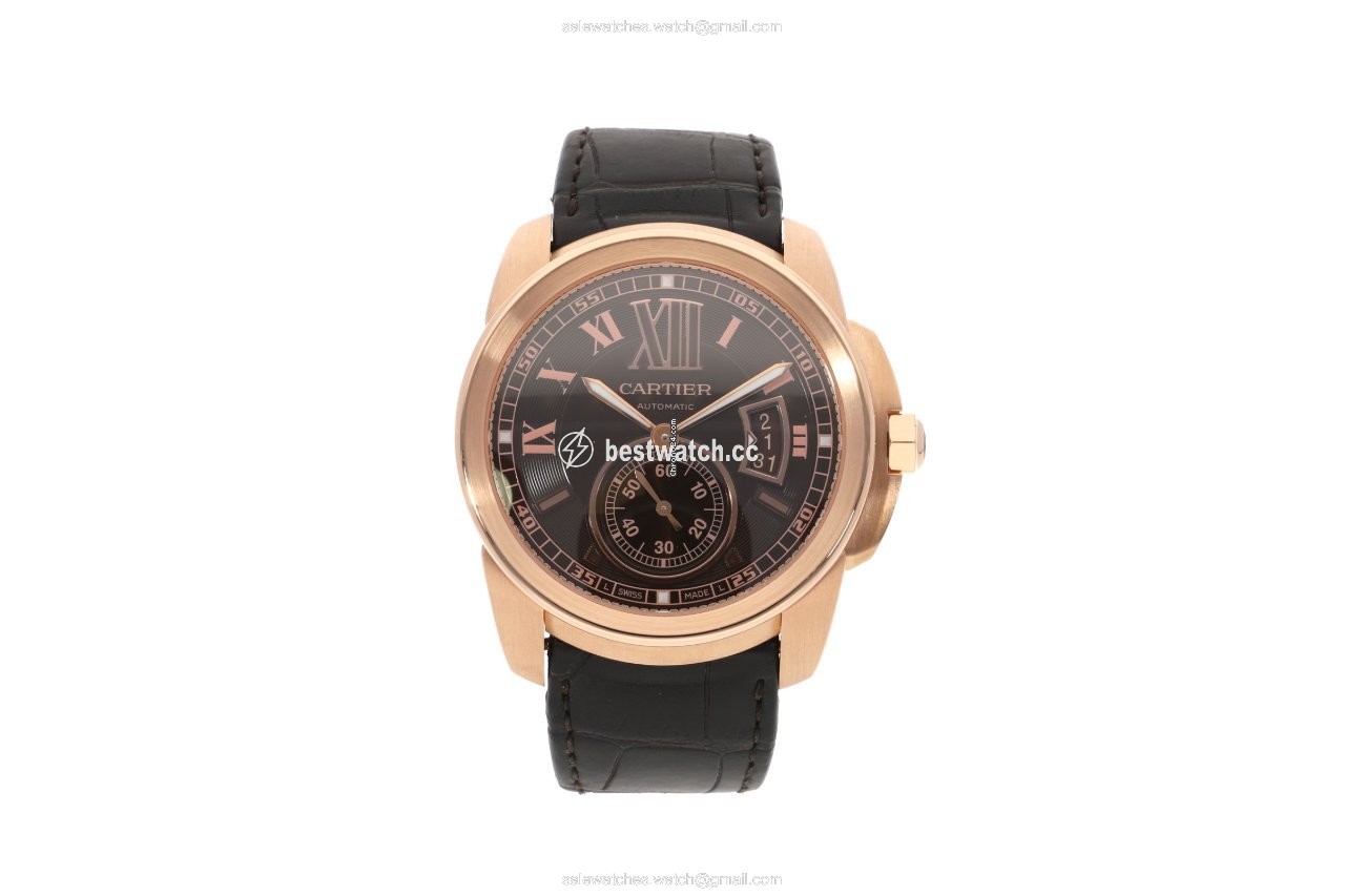IMG_9085 Cartier Calibre de Cartier Mens watch Unisex Automatic Red gold W7100007 Replica 2