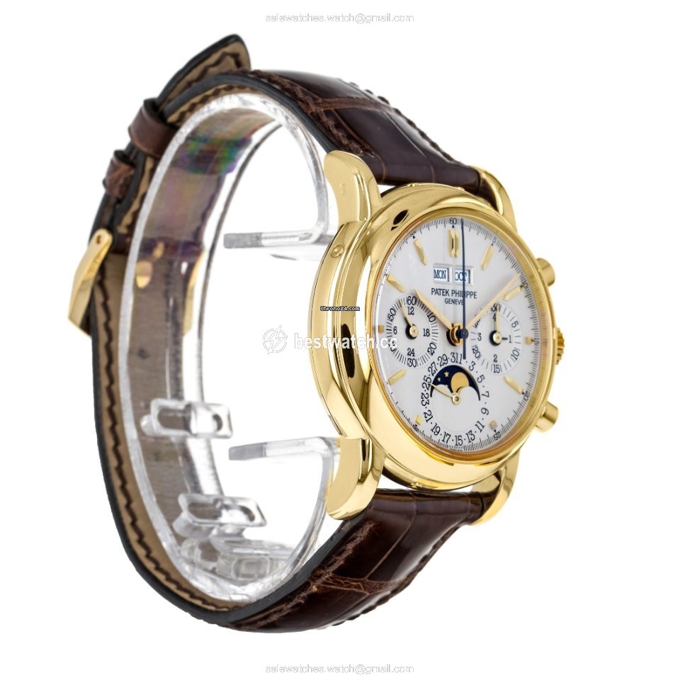 IMG_9085 Patek Philippe Perpetual Calendar Chronograph Mens watch Unisex Manual winding Yellow gold 3970E Replica 2