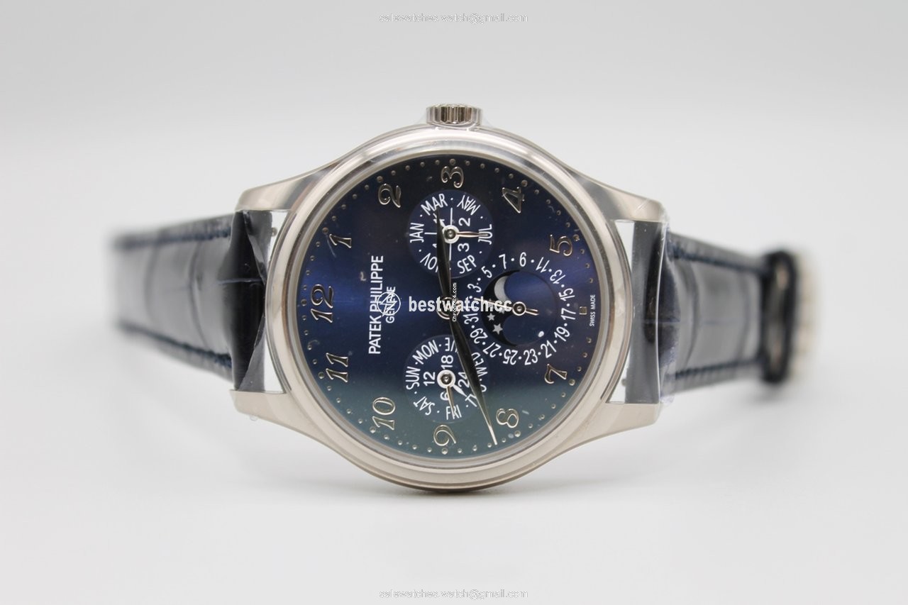 IMG_9085 Patek Philippe Perpetual Calendar Mens watch Unisex Automatic White gold 5327G-001 Replica 2