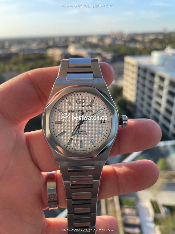 IMG_9085 Girard Perregaux Laureato Mens watch Unisex Automatic Steel 81010-11-131-11A Replica 2